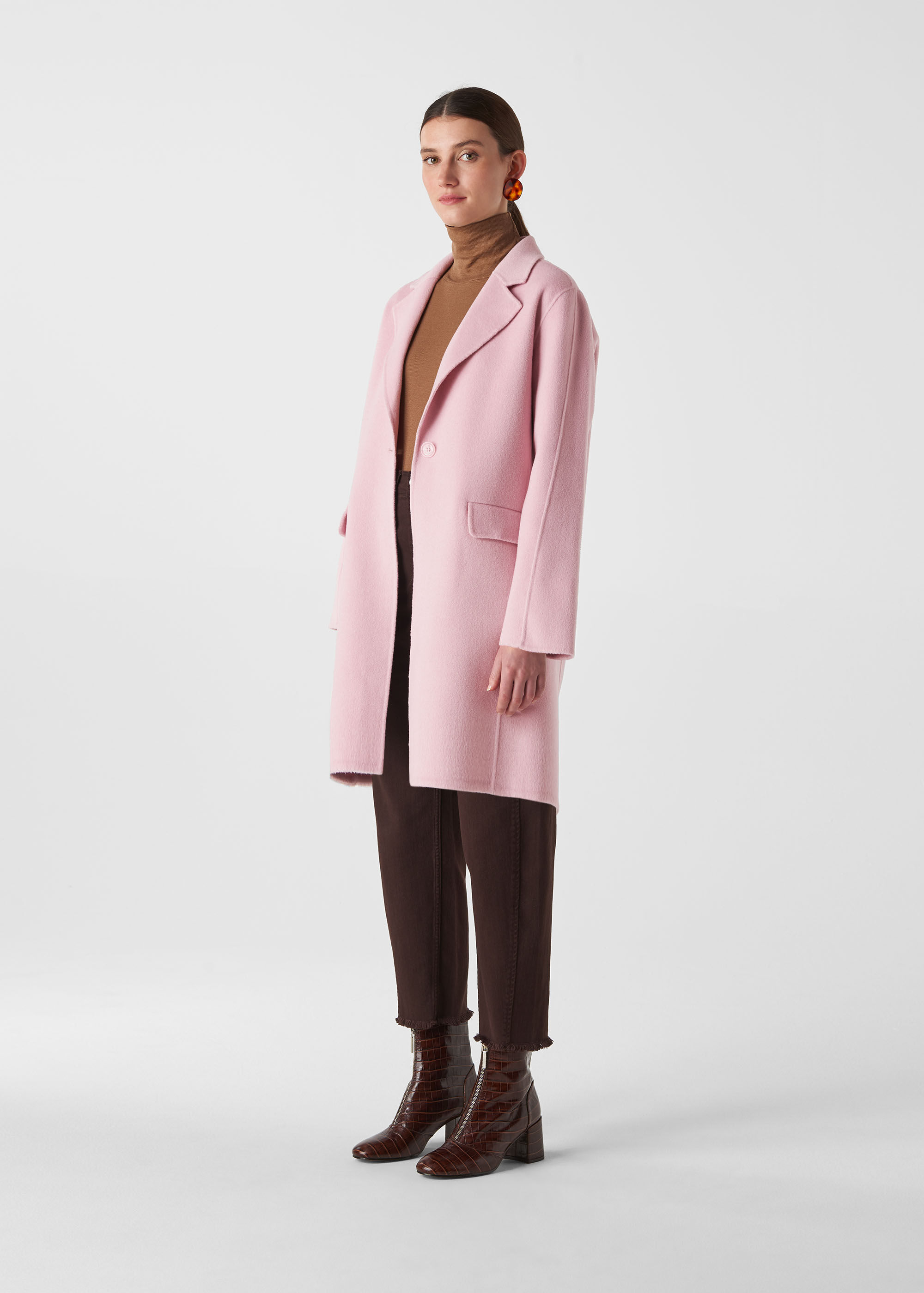 Pale pink wool coat 2025