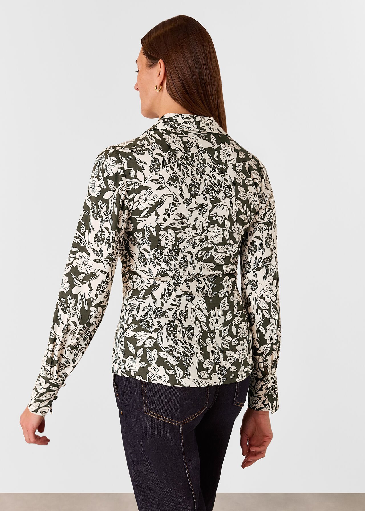 Cut Stems Button Down Blouse