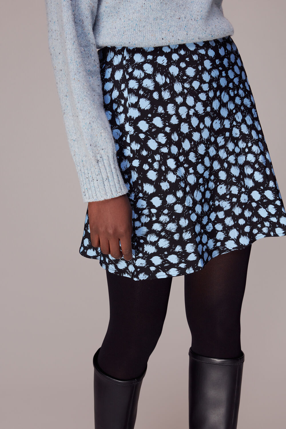 Brushed Dalmatian Mini Skirt