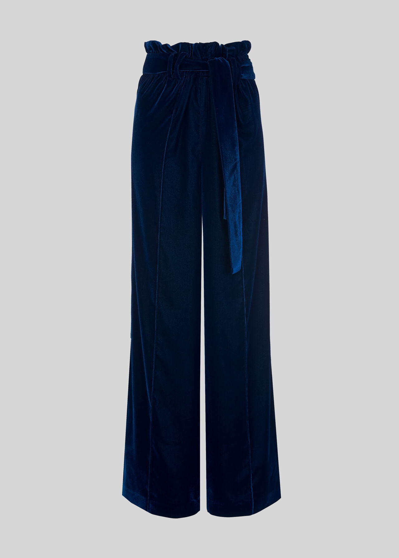 Tie Waist Velvet Trouser Blue