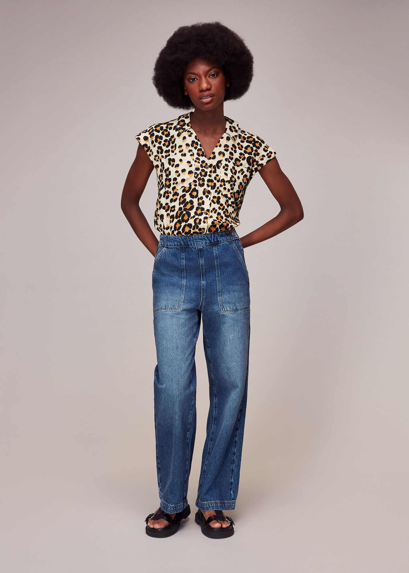 Painted Leopard Print Shirt | WHISTLES | Whistles US |
