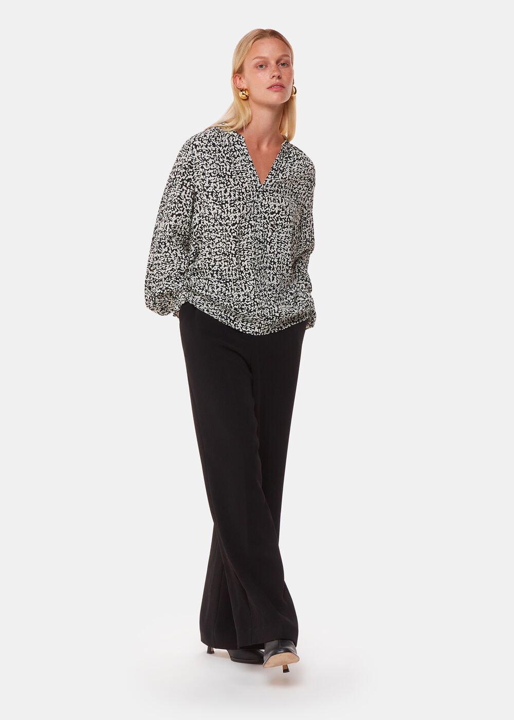 Scribble Print Blouse