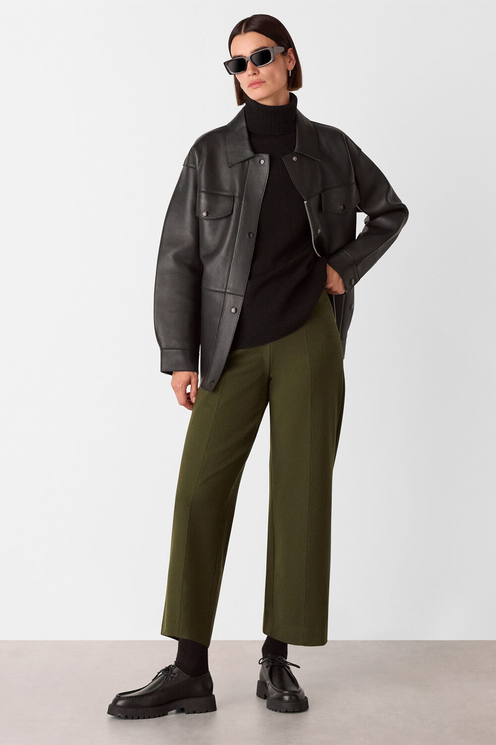 Khaki Camilla Wide Leg Trouser