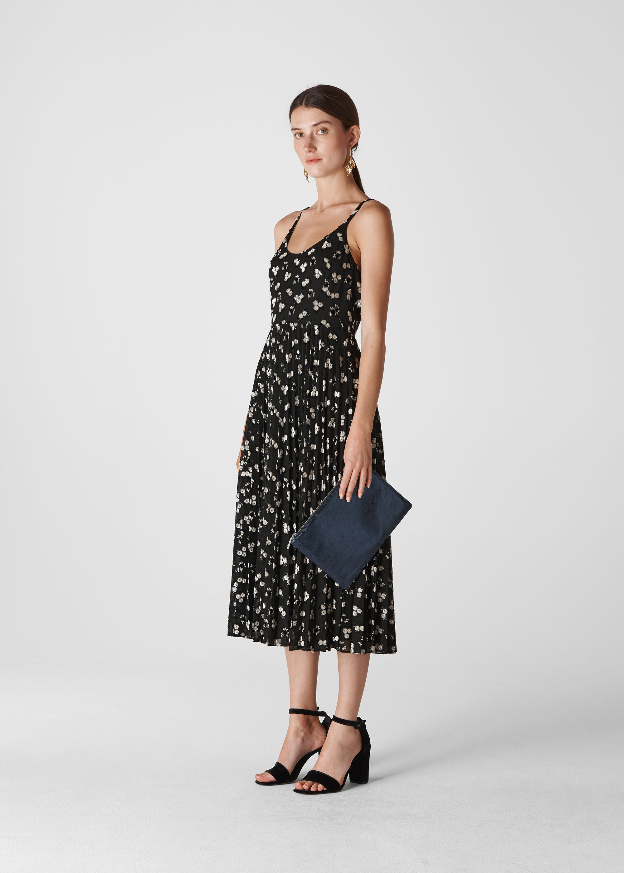 Whistles snow discount blossom pleated dress
