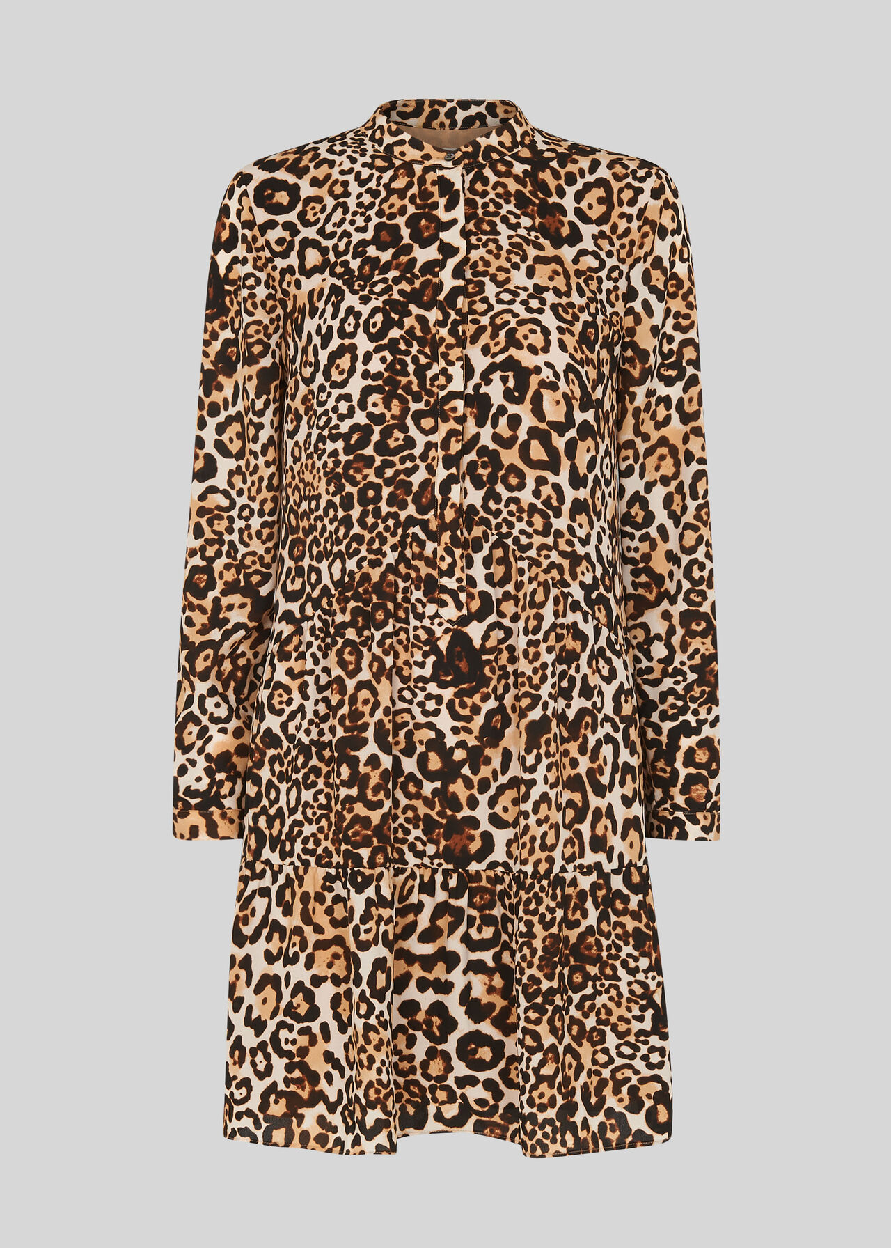 Animal Print Shirt Dress Leopard Print