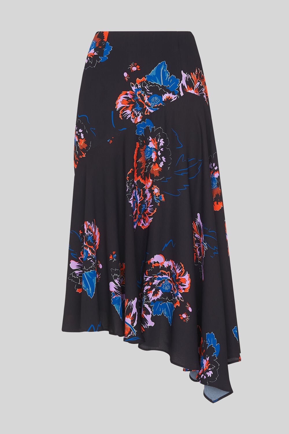 Freya Print Asymmetric Skirt Black/Multi