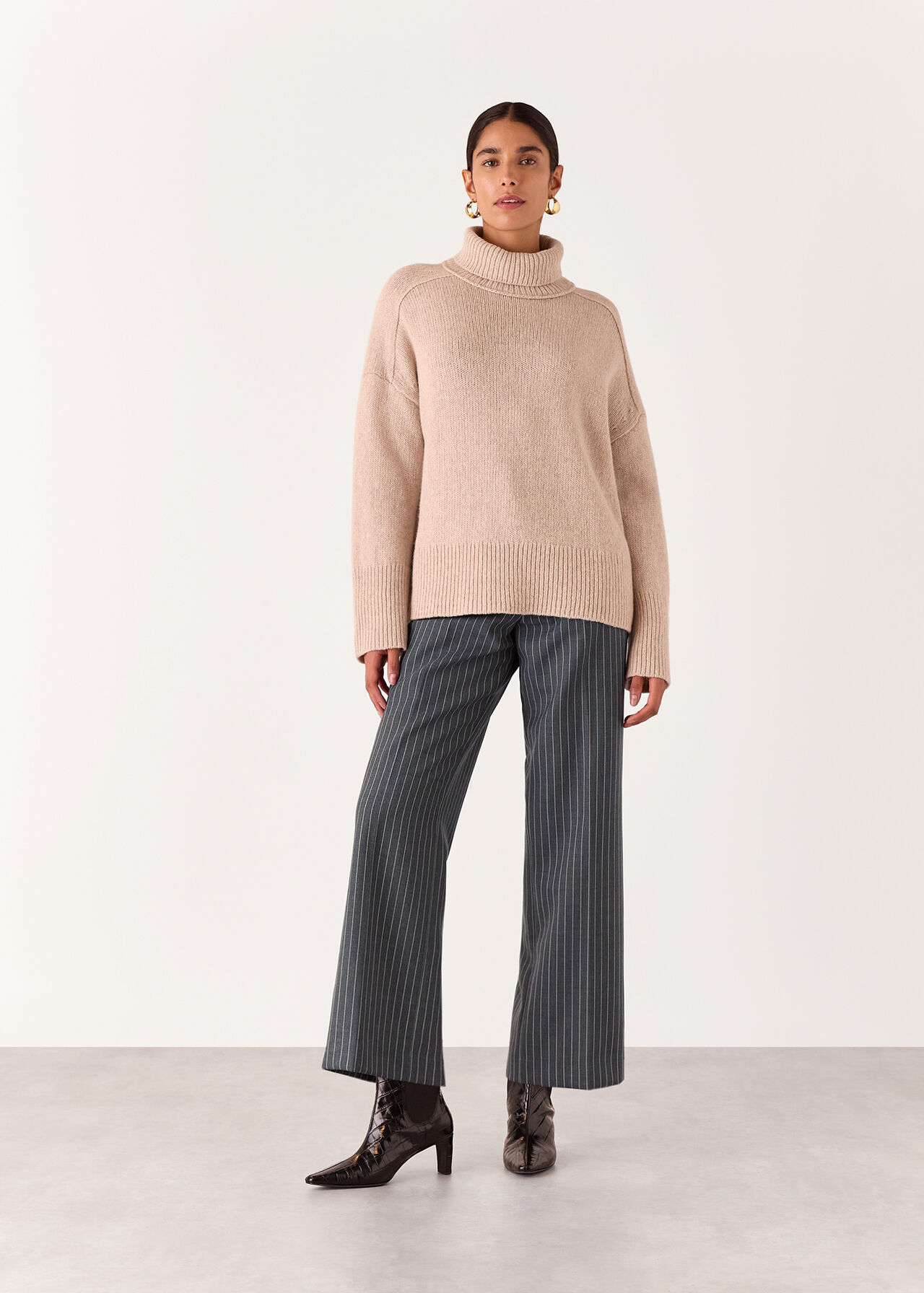 Isla Pinstripe Wool Trouser