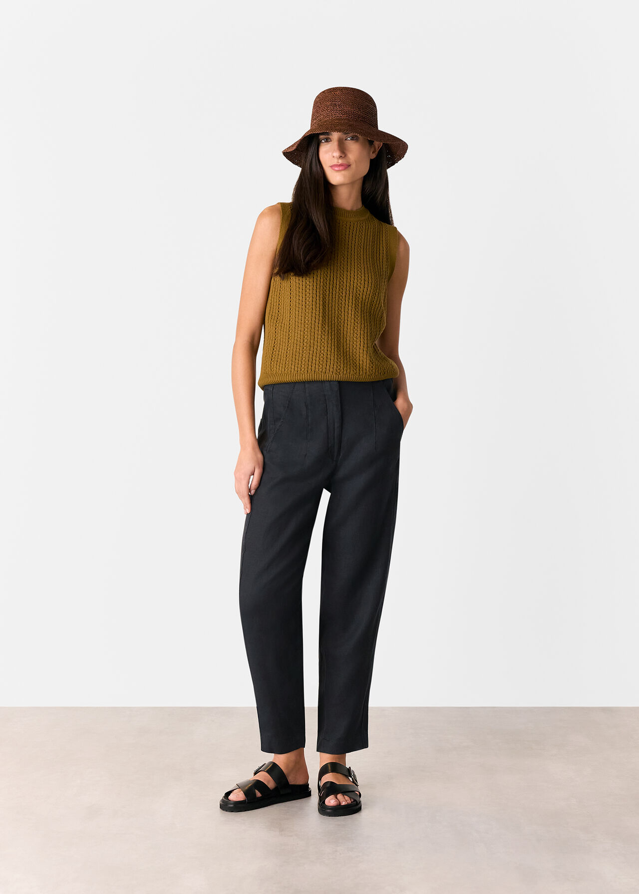 Whistles Linen Barrel leg Trousers Whistles Linen Barrel leg Trousers