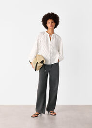 Broderie V Neck Blouse