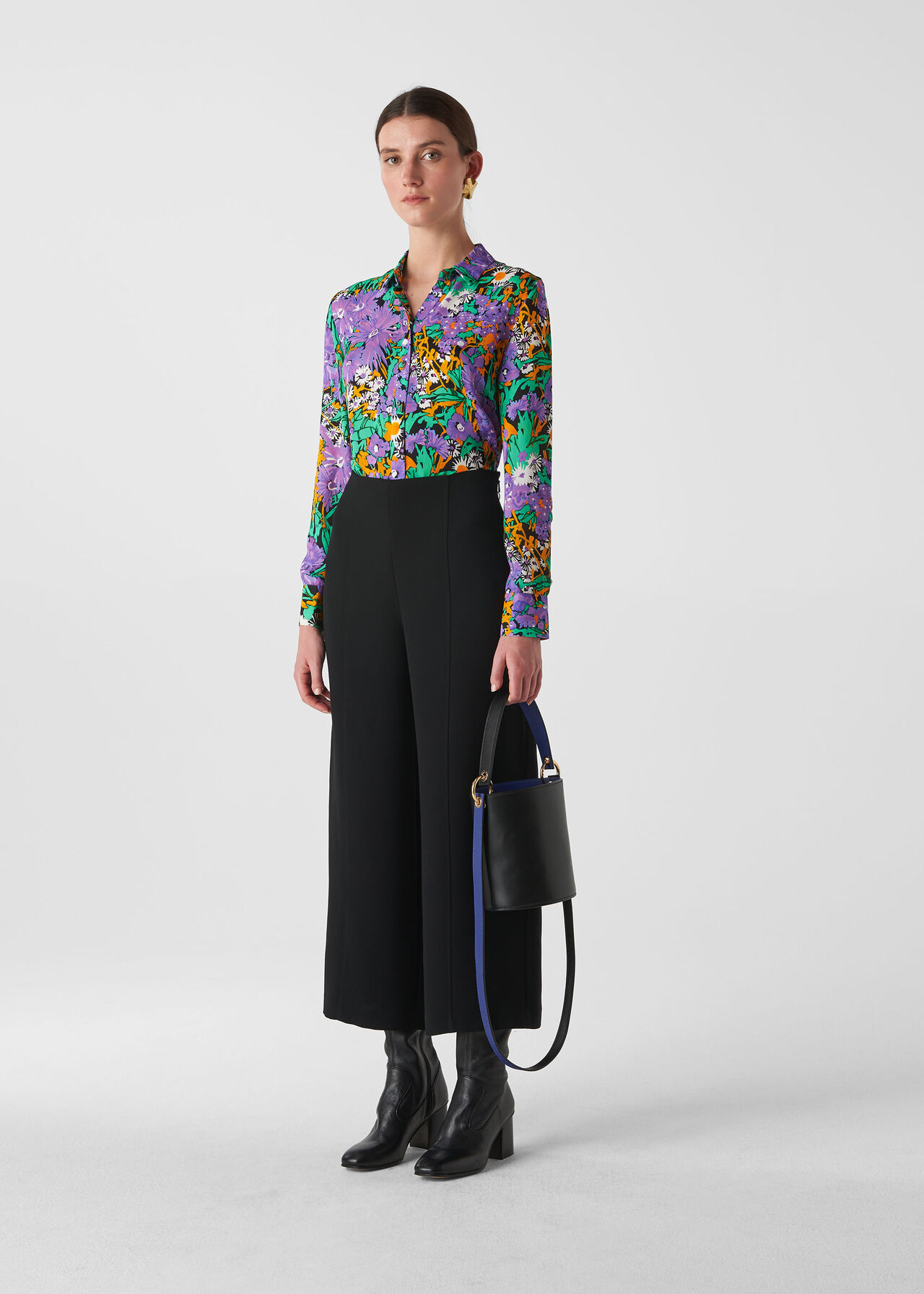 Simone Floral Print Silk Shirt Multicolour