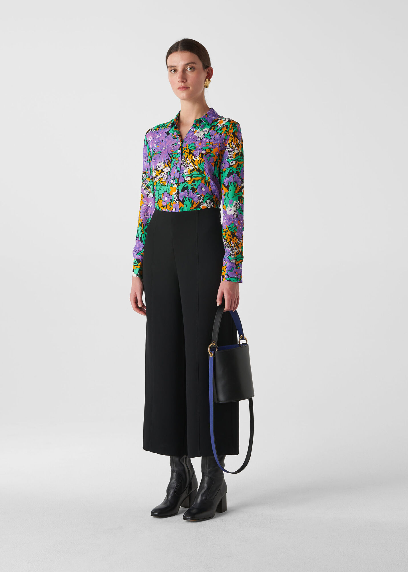 Multicolour Simone Floral Print Silk Shirt | WHISTLES
