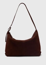 Ring Detail Suede Shoulder Bag