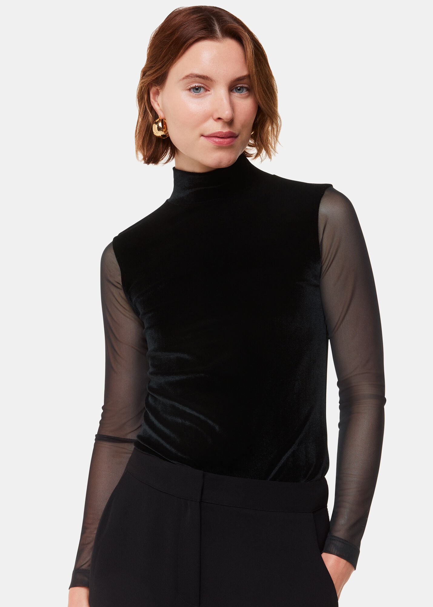 Velvet mesh top hot sale