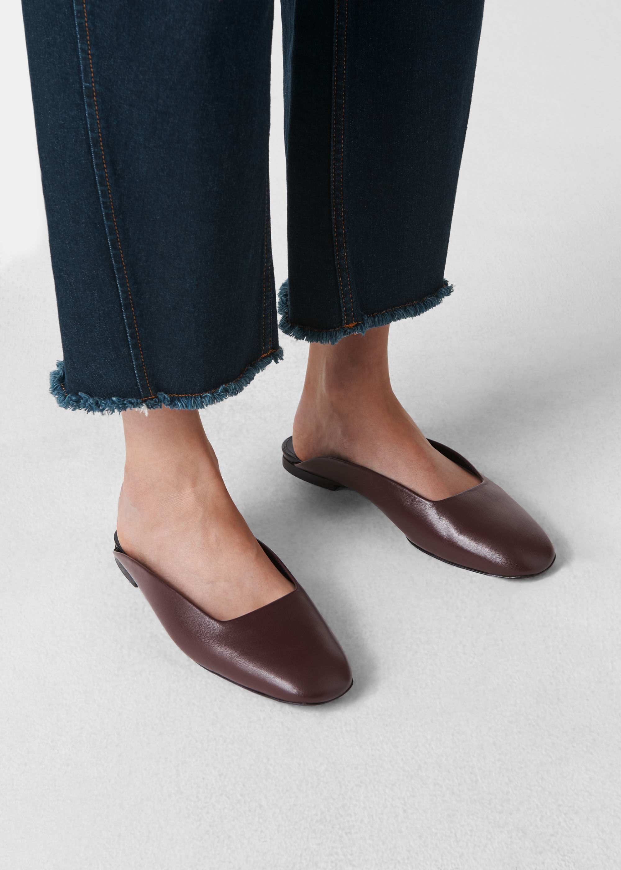Burgundy mules hot sale