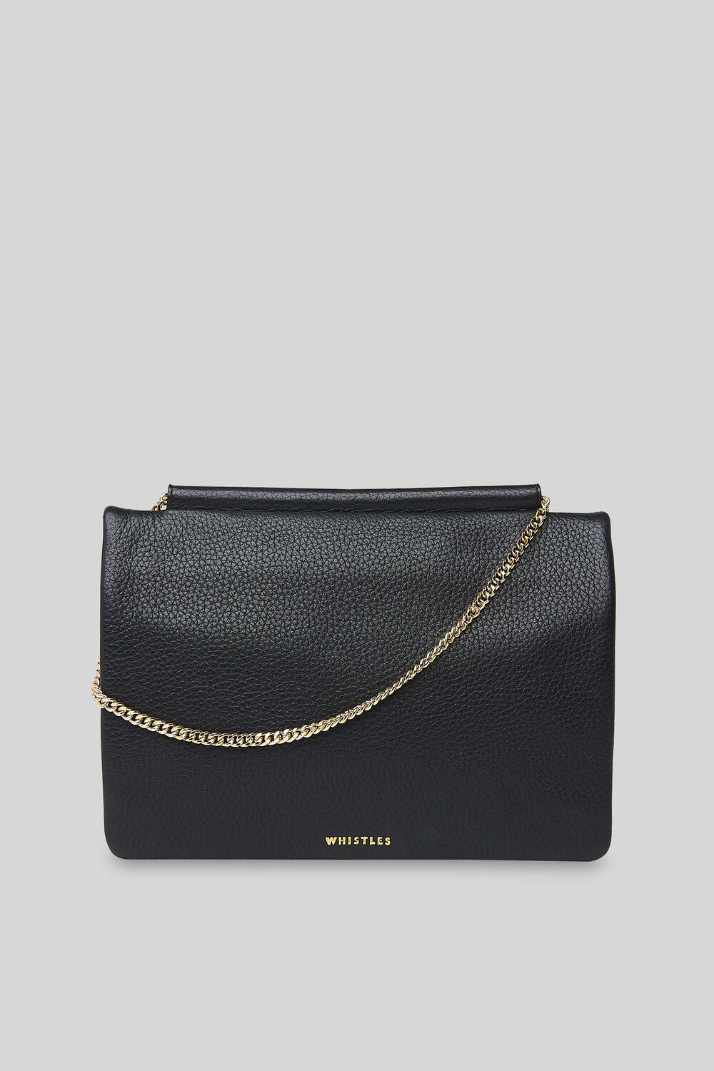 Nala Chain Foldover Clutch Black