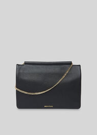 Nala Chain Foldover Clutch Black