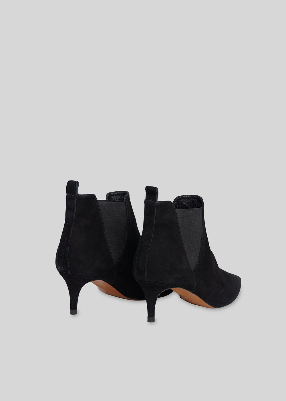 Orley Suede Kitten Heel Boot Black
