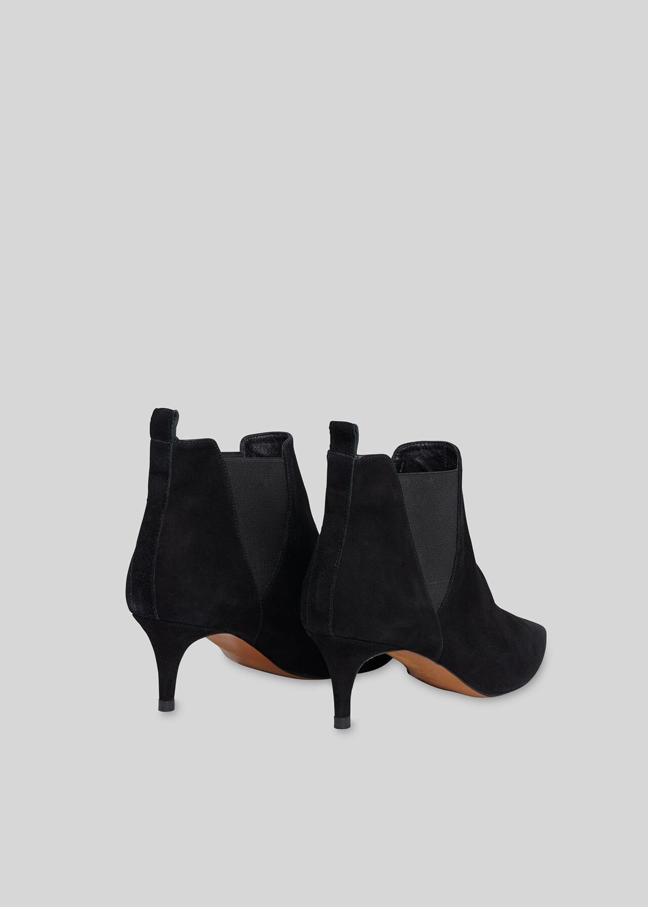 Orley Suede Kitten Heel Boot Black