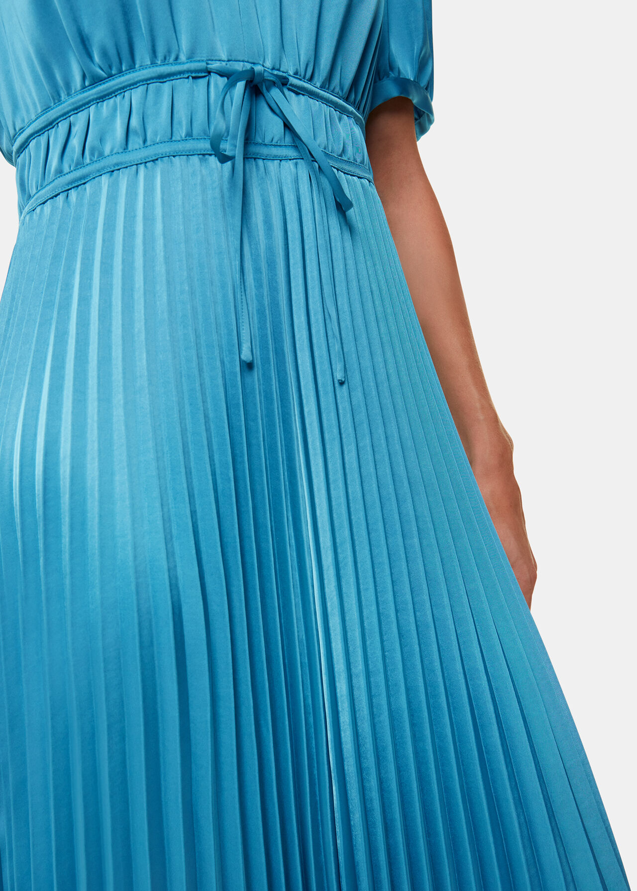 Delilah Satin Pleat Dress