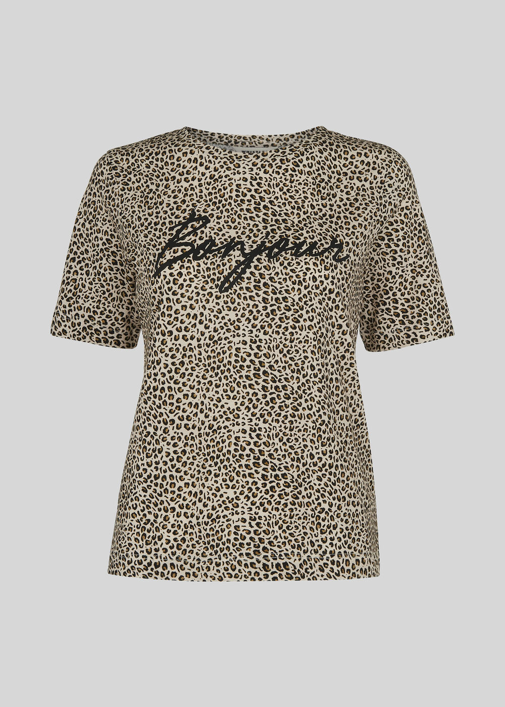 Bonjour Mini Leopard Logo Tee Leopard Print