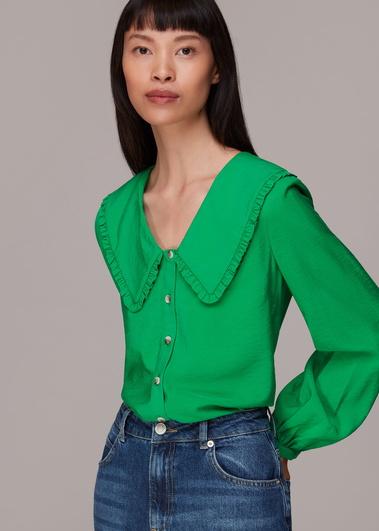 Oversized Collar Detail Top