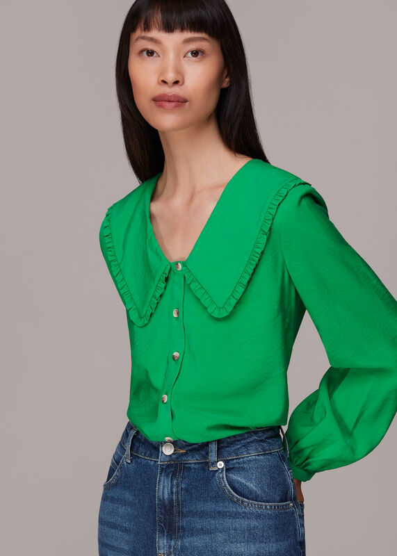 Oversized Collar Detail Top