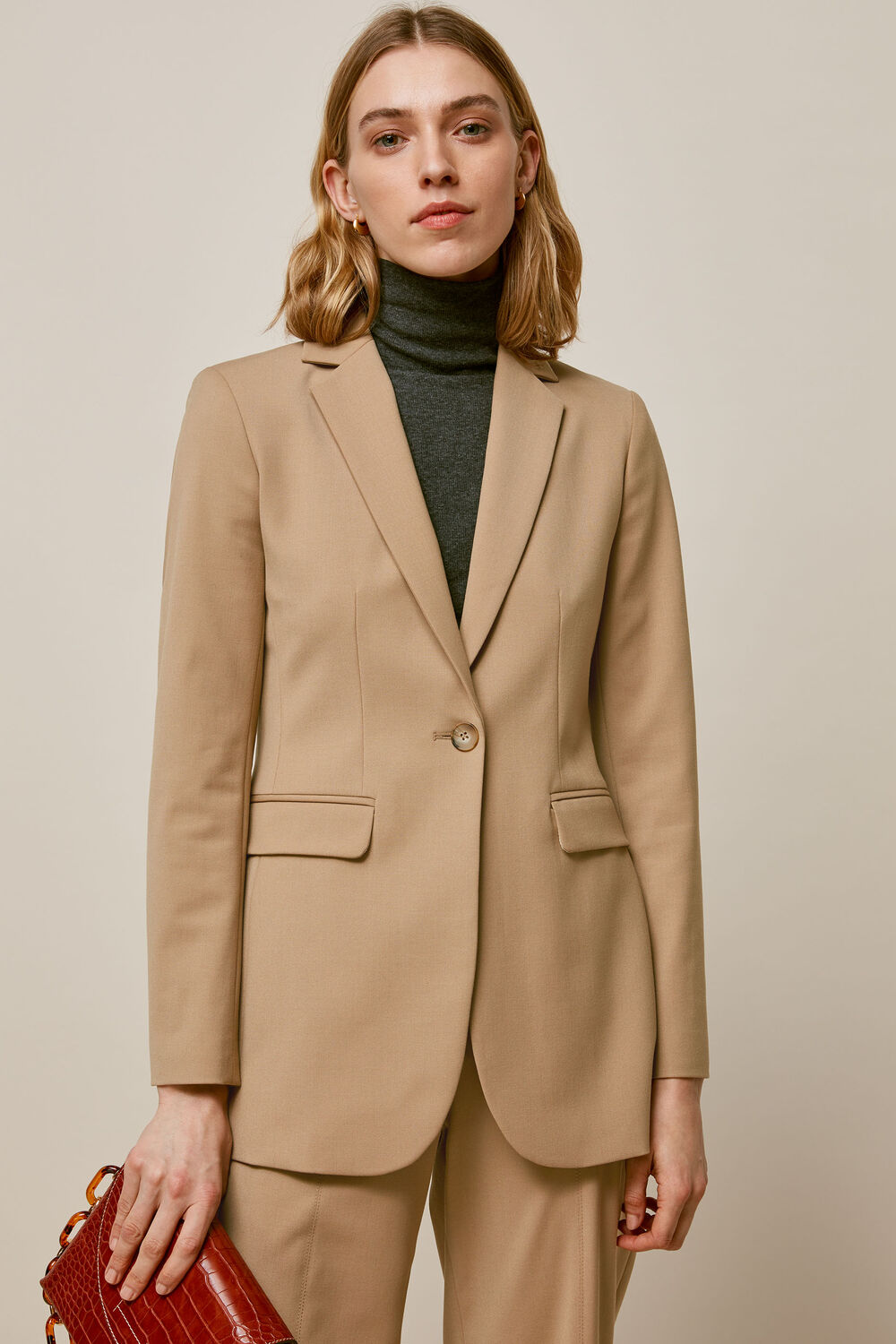 Sonia Single Breasted Jacket Camel