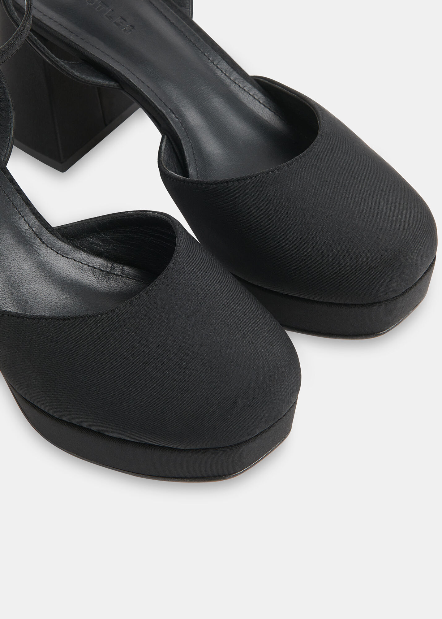 Black Estella Satin Platform Shoe WHISTLES