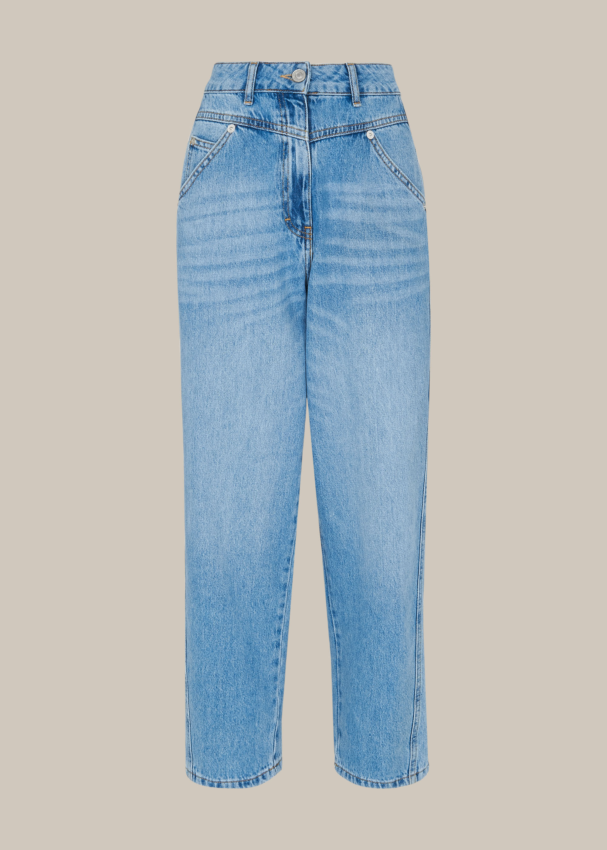 Light Wash Authentic Seam Detail Jean | WHISTLES | Whistles UK |