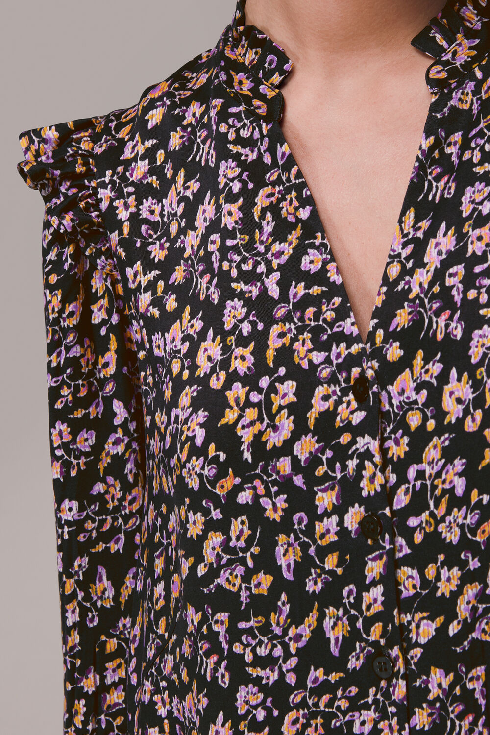 Trailing Floral Frill Dress