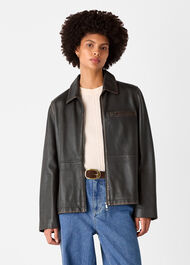 Kate Burnished Leather Jacket
