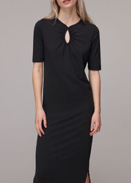 Keyhole Jersey Midi Dress