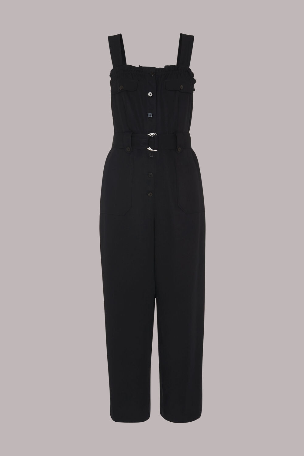 Frill Utility Belted Jumpsuit