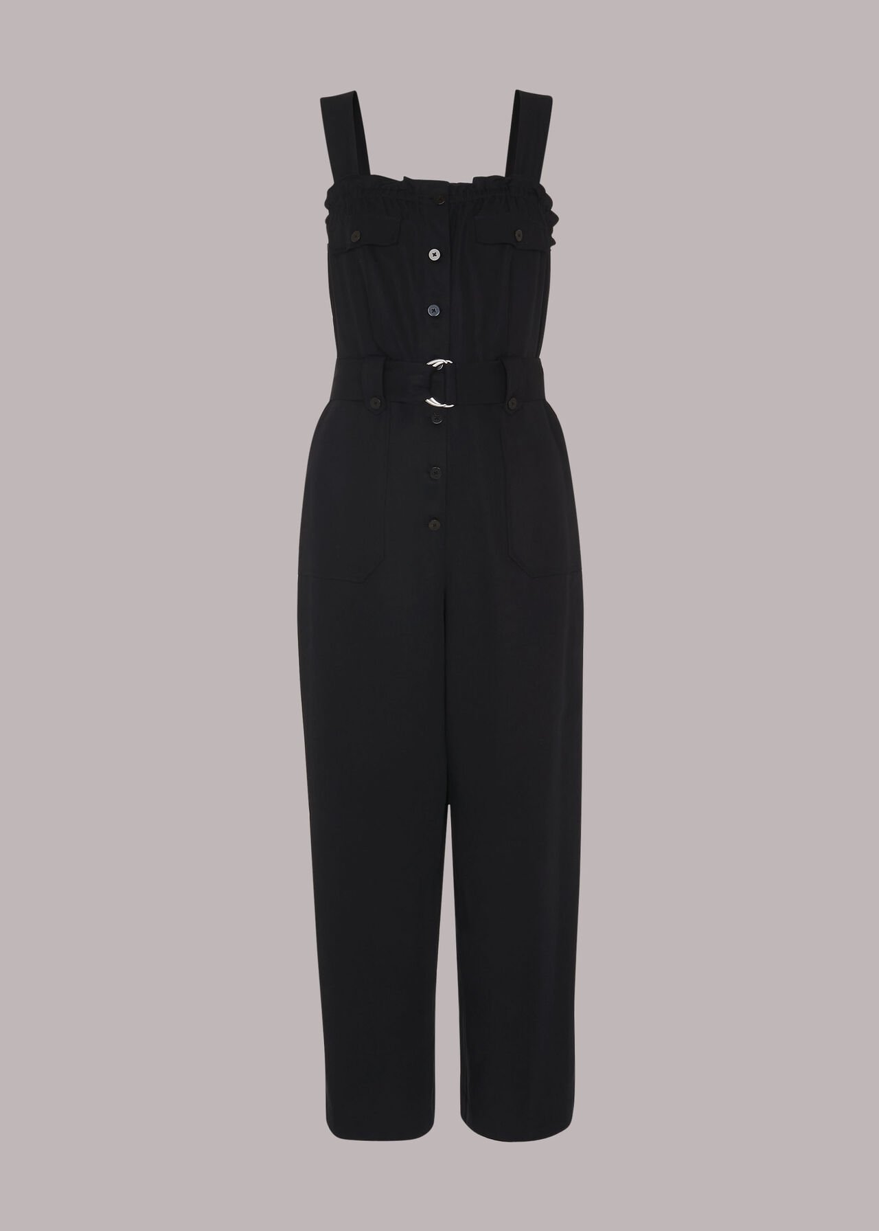 Frill Utility Belted Jumpsuit
