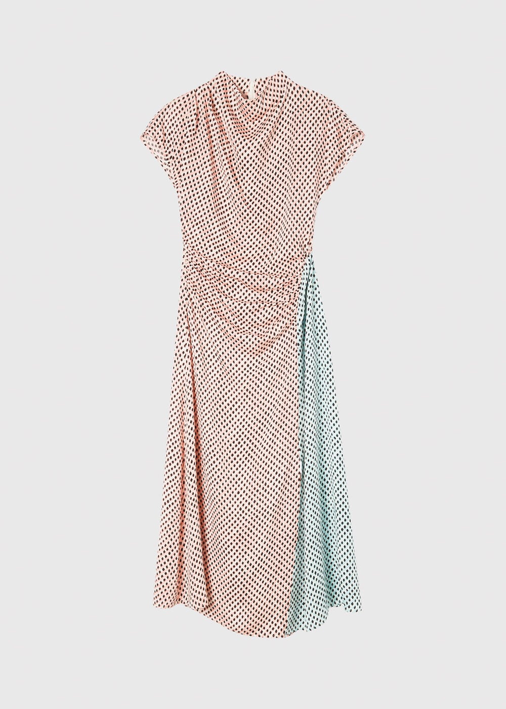 Graphic Check Cowl Neck Dress