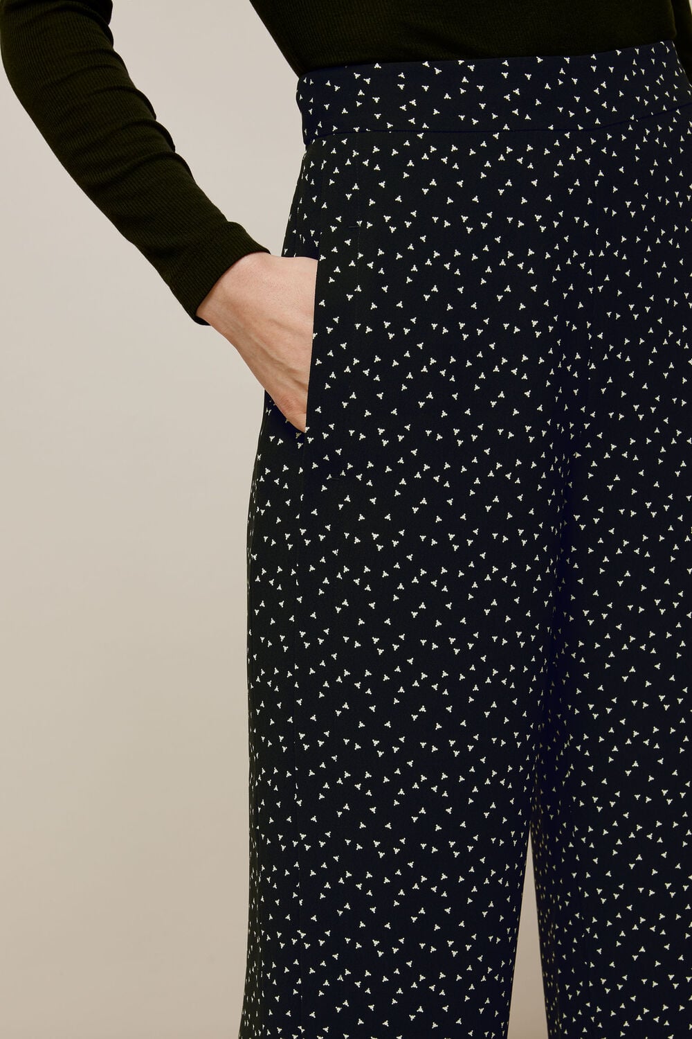 Micro Triangle Crepe Trouser Black/Multi