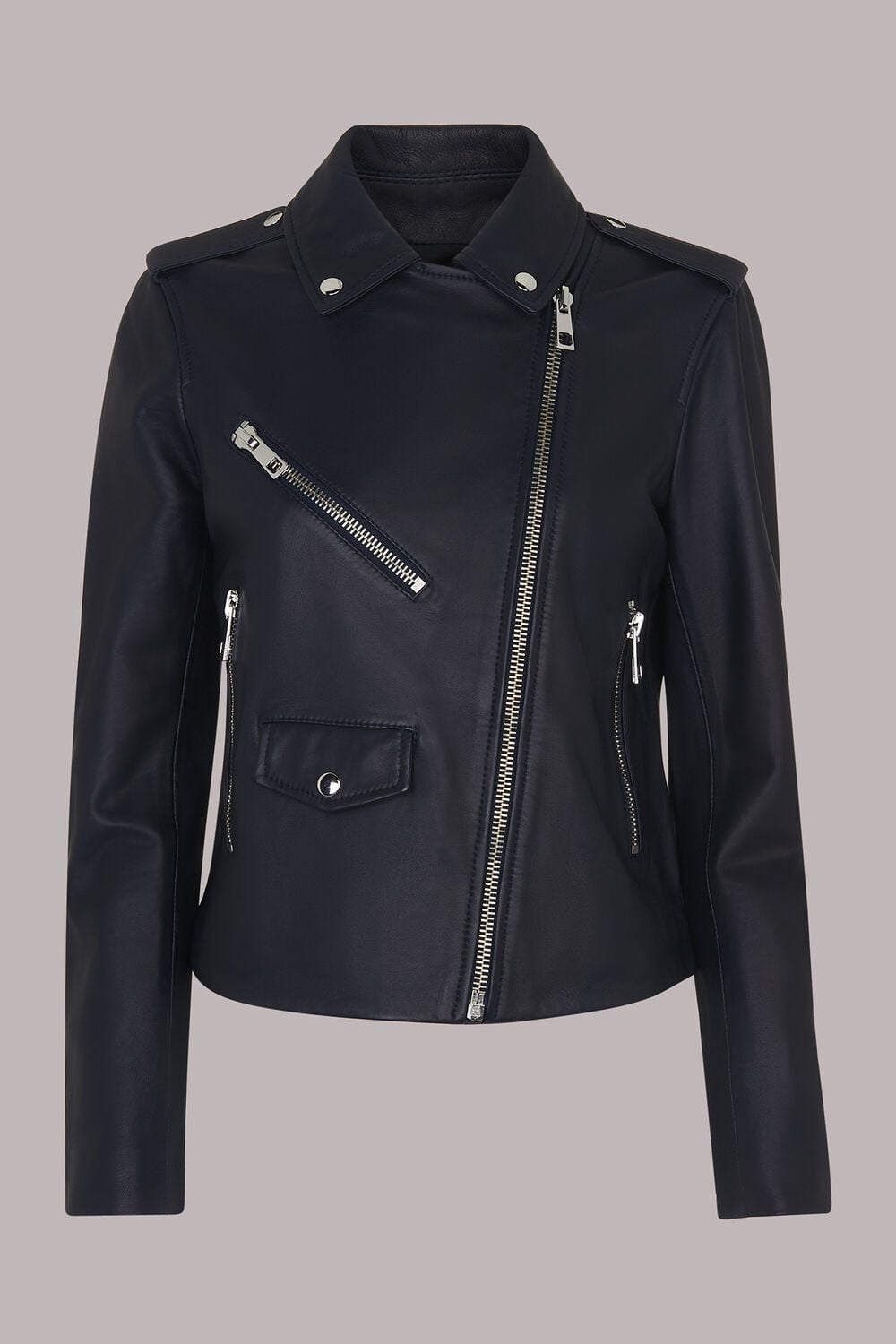 Agnes Pocket Leather Jacket