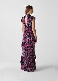 Butterfly Devore Maxi Dress Gold