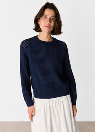 Pointelle Crew Neck Knit