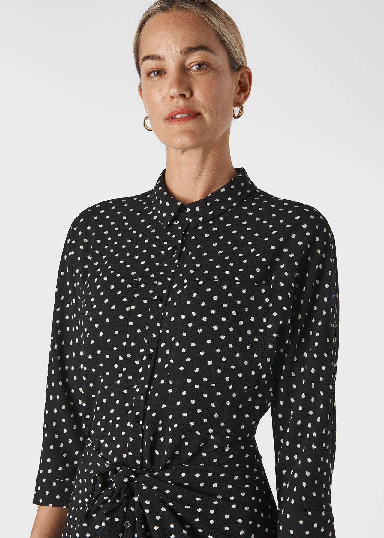 Abstract Spot Selma Tie Dress Black/Multi