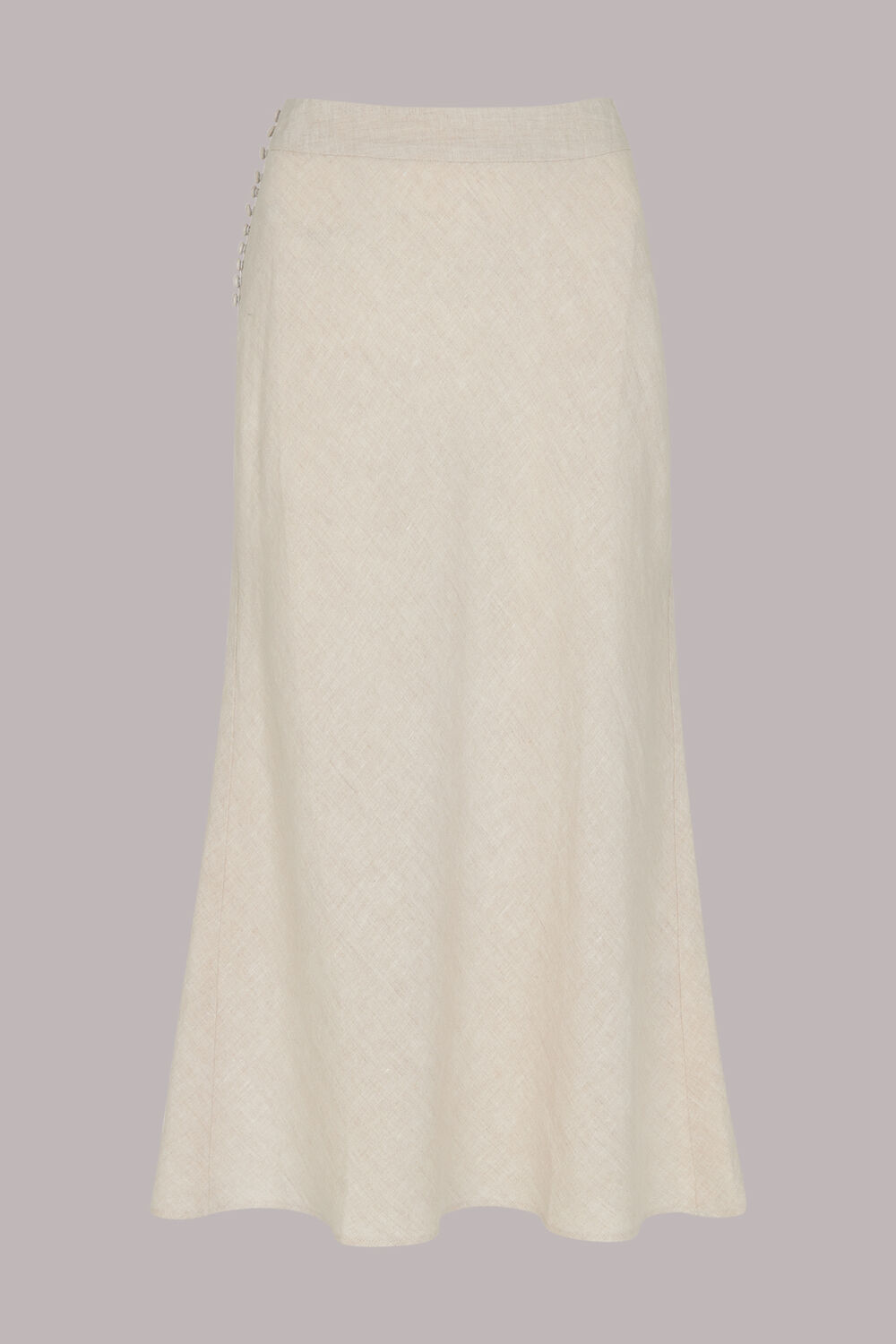 Petite Linen Side Button Skirt