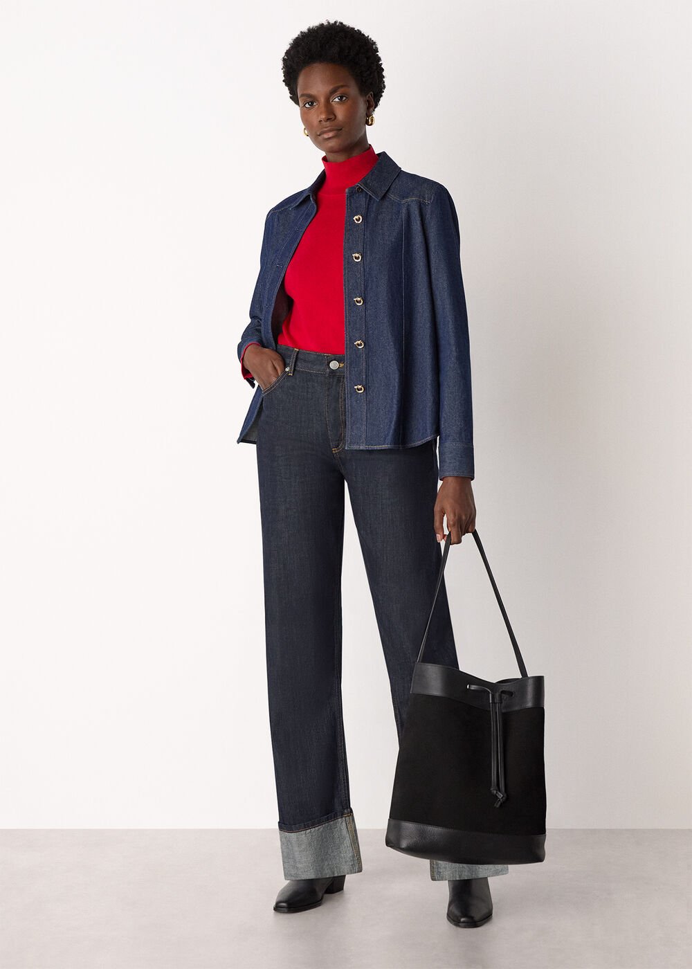 Fine Wool Mix Funnel Neck Knit