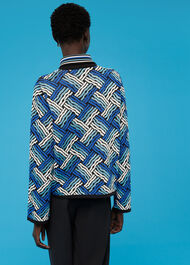 Jacquard Zip Neck Knit