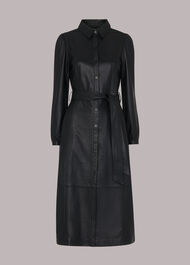 Phoebe Leather Shirt Dress