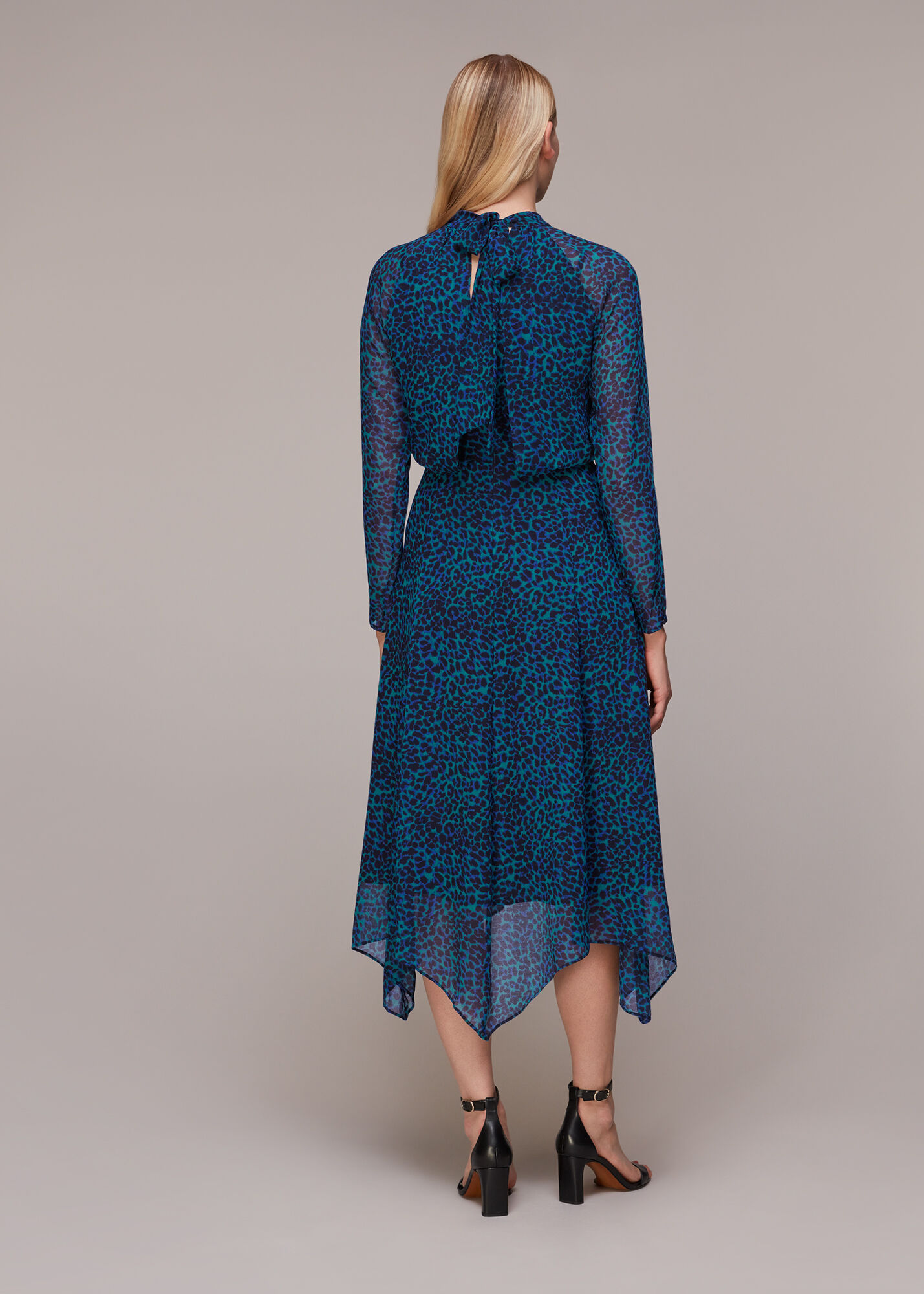 Teal/Multi Forest Leopard Carlotta Dress WHISTLES