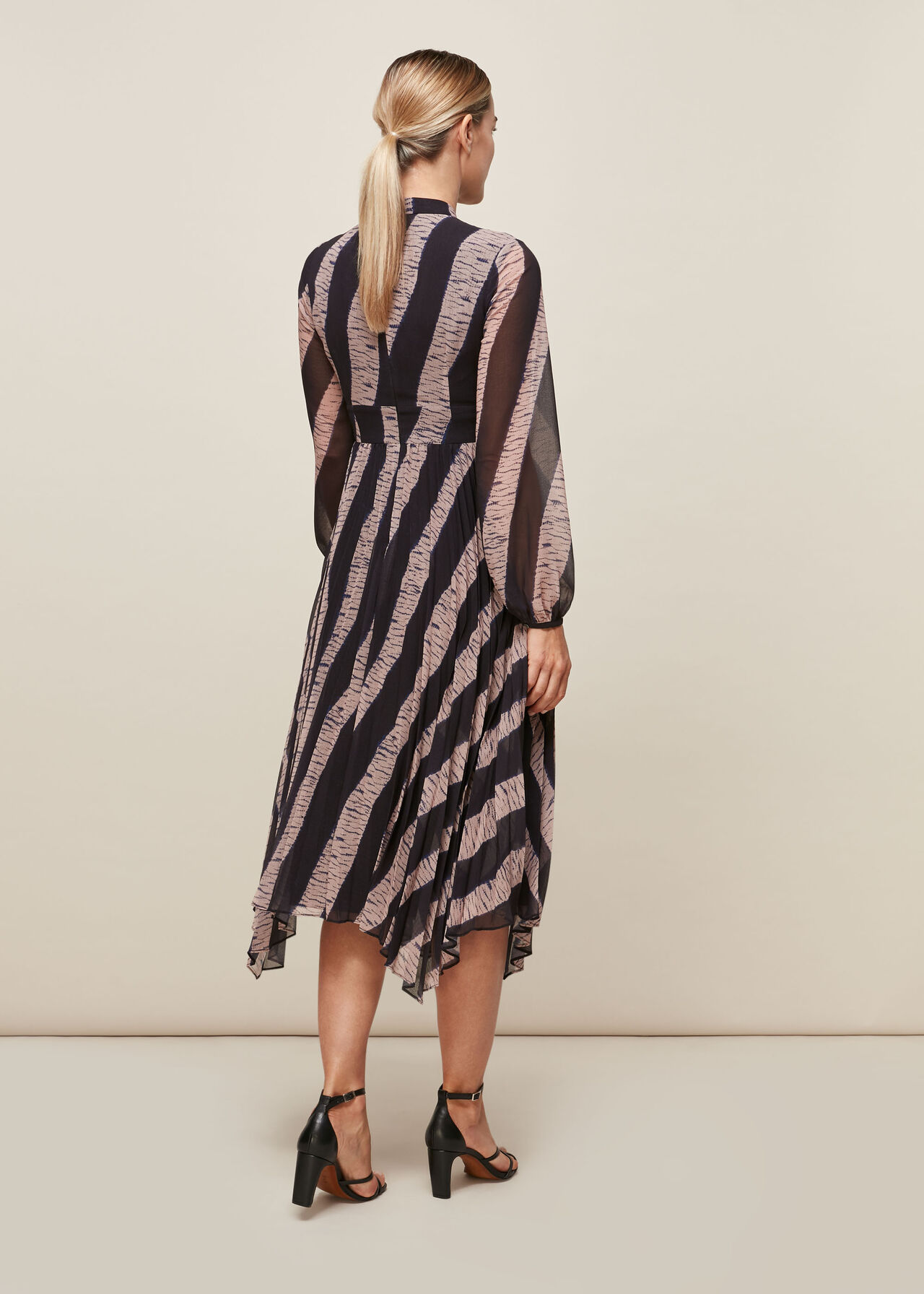 Shibori Print Pleated Dress