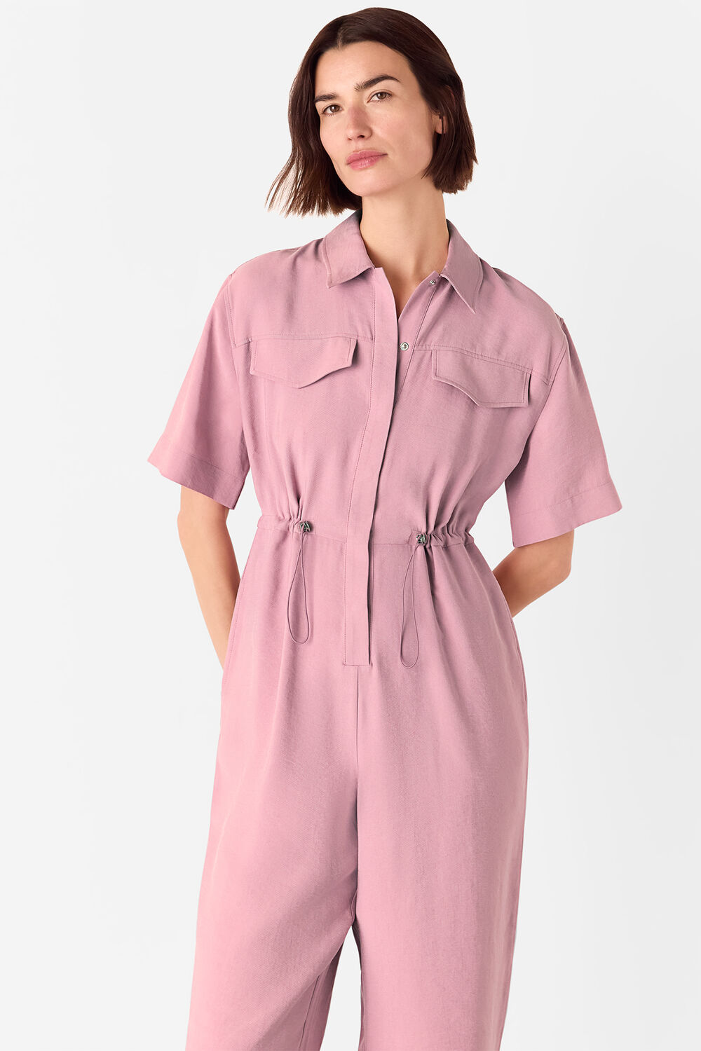 Short Sleeved Utility Jumpsuit