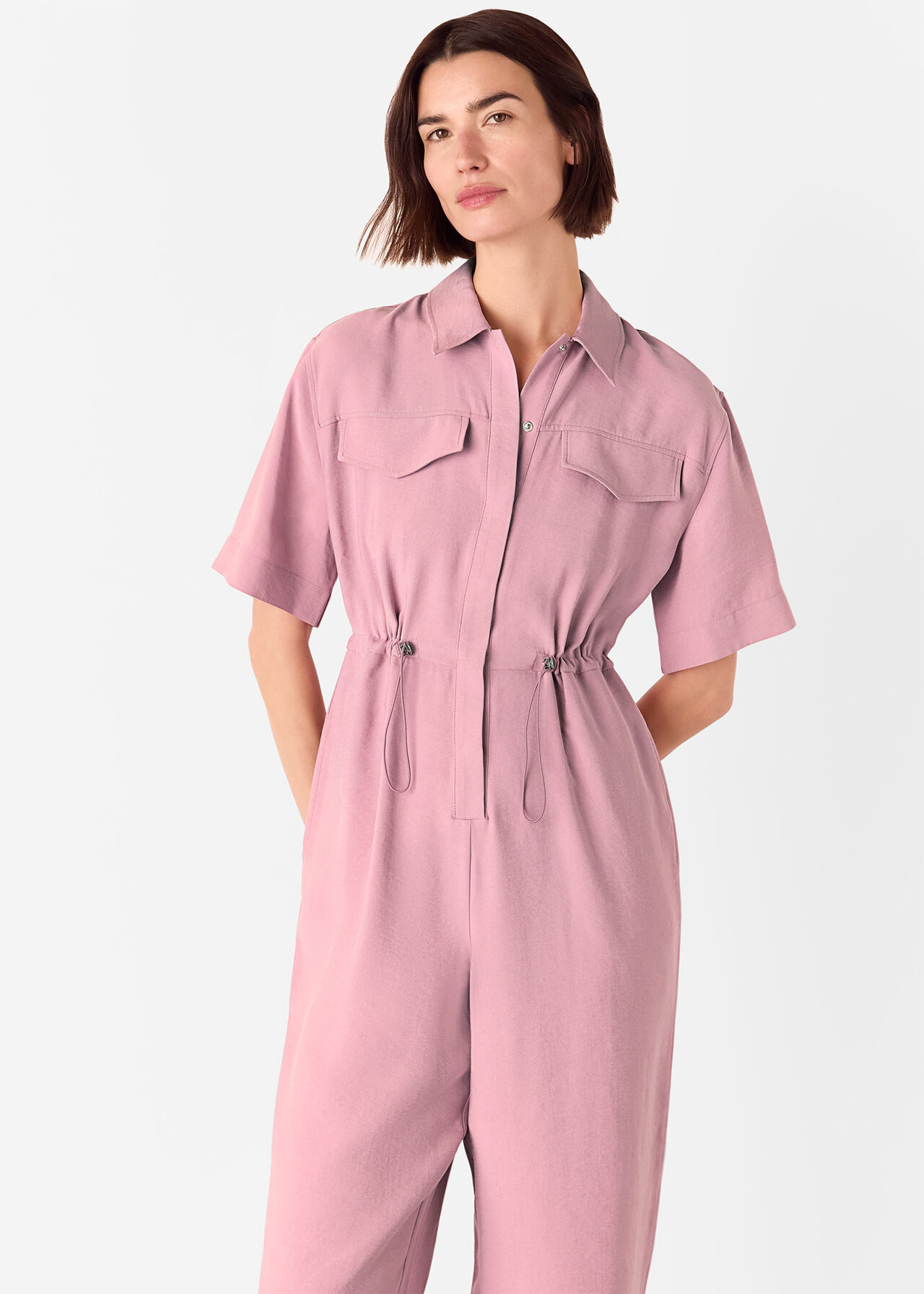 Short Sleeved Utility Jumpsuit