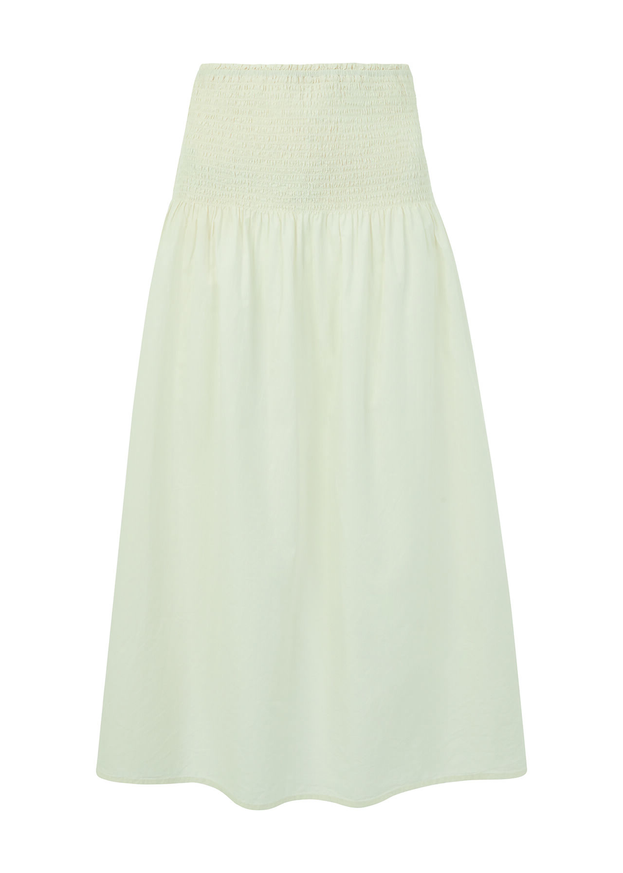 Ivory/Multi Smocked Waist Skirt | WHISTLES | Whistles UK