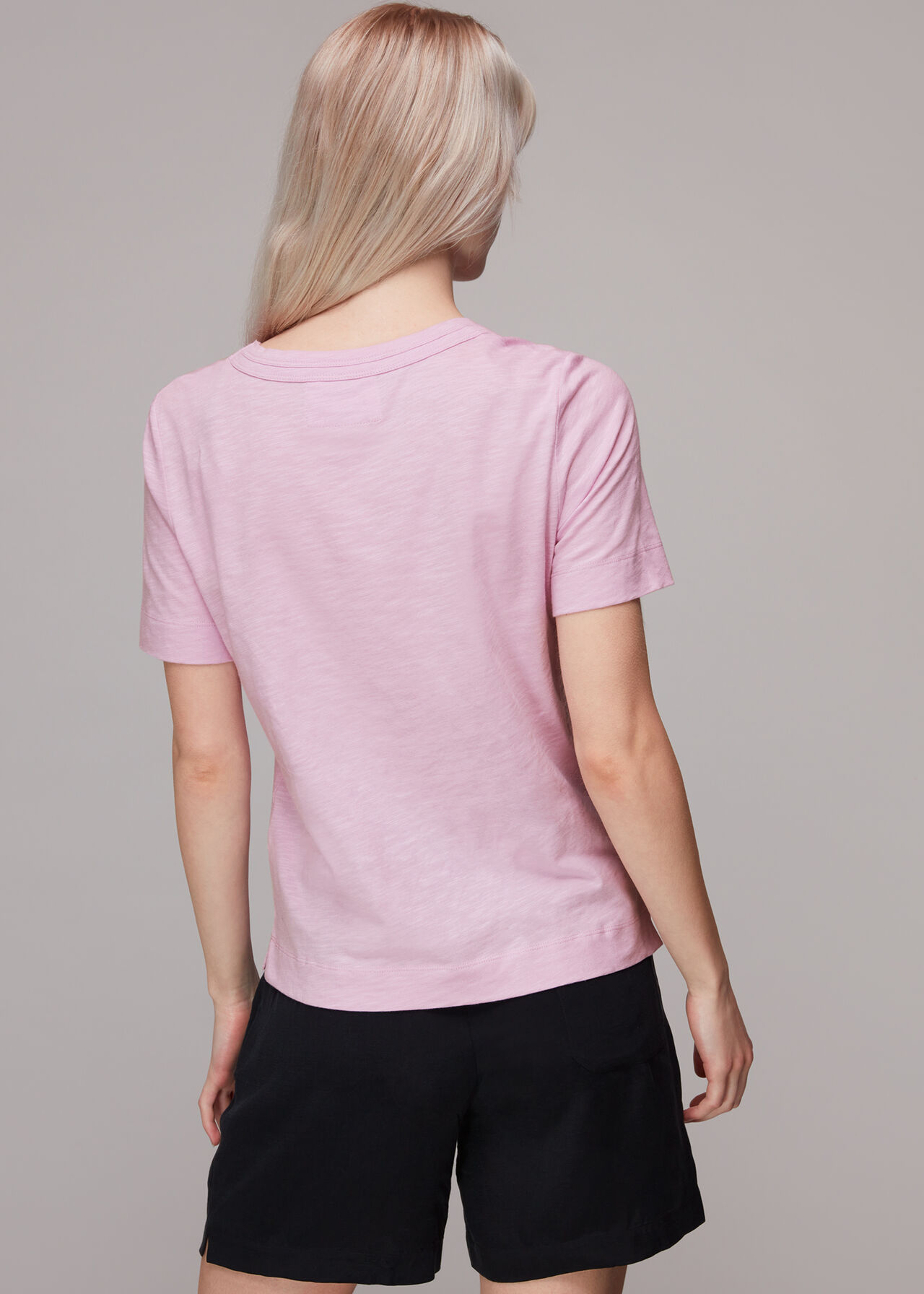 Lilac Rosa Double Trim T-Shirt WHISTLES | 